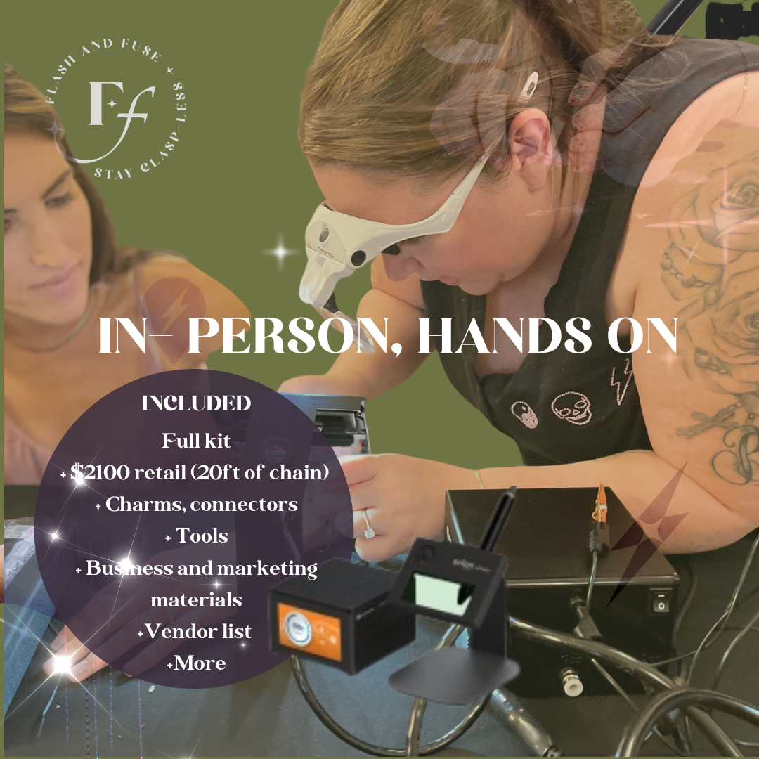 Permanent Jewelry Training  In-Person Training – Flash and Fuse